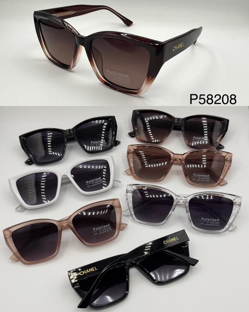 عینک آفتابی زنانه پلاریزه کائوچو دسته سیم شنل CHANEL مدل 58208