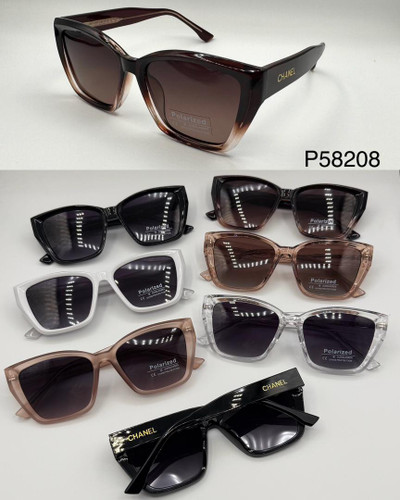 عینک آفتابی زنانه پلاریزه کائوچو دسته سیم شنل CHANEL مدل 58208