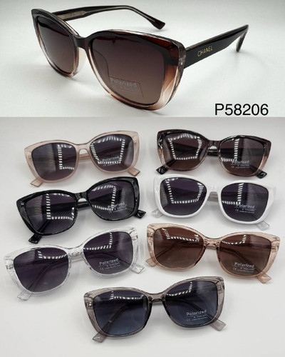 عینک آفتابی زنانه پلاریزه کائوچو دسته سیم شنل CHANEL مدل 58206