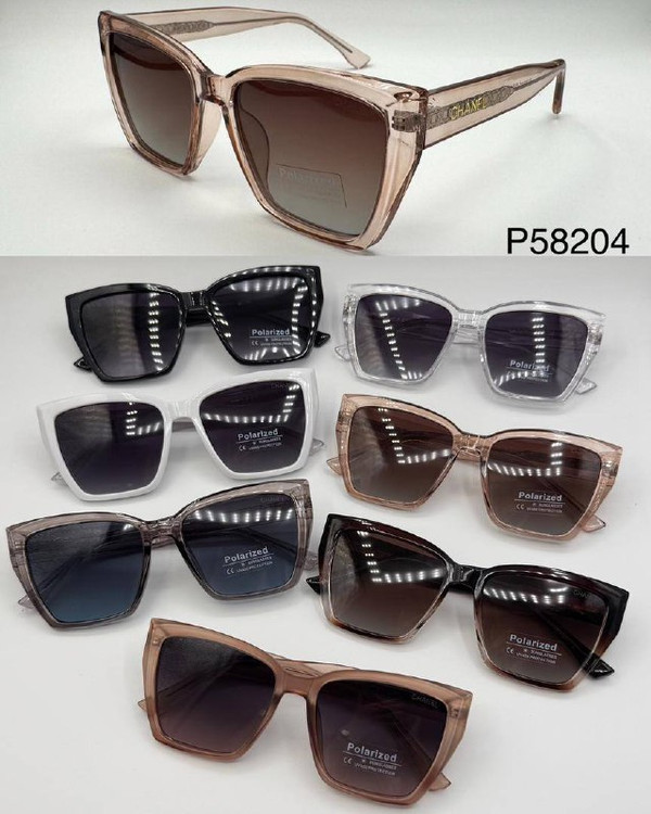 عینک آفتابی زنانه پلاریزه کاچئوچو دسته سیم شنل CHANEL مدل 58204