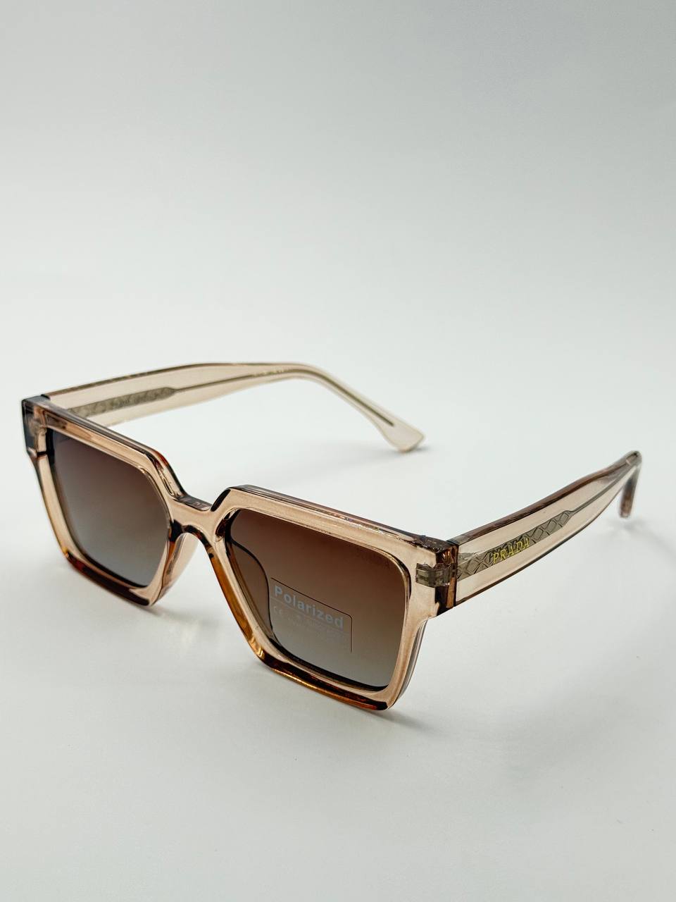 عینک آفتابی زنانه پلاریزه کائوچو دسته سیم پرادا PRADA مدل 58202