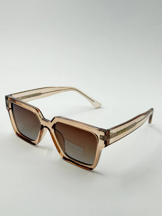 عینک آفتابی زنانه پلاریزه کائوچو دسته سیم پرادا PRADA مدل 58202