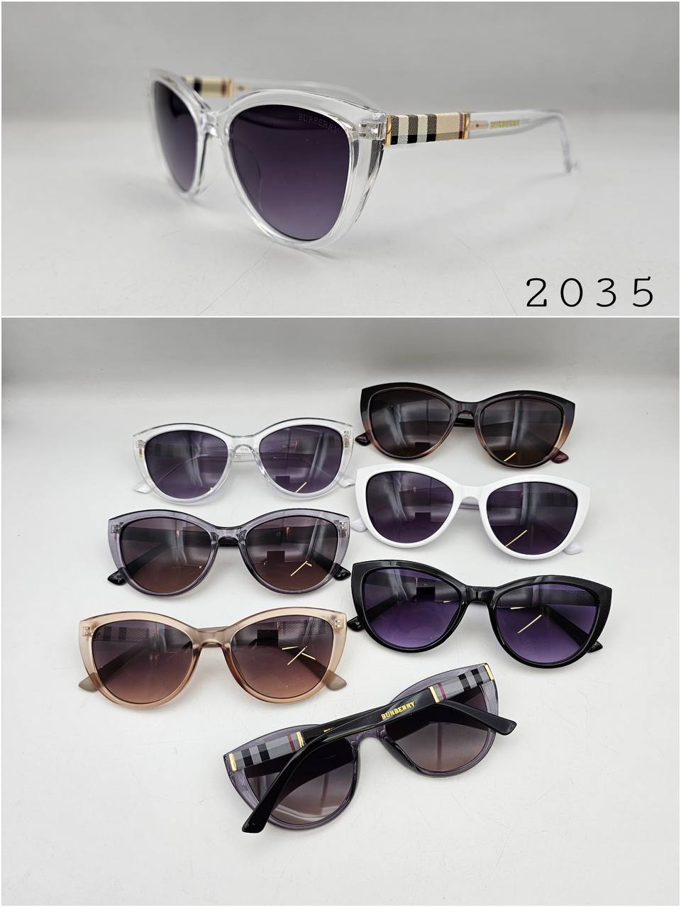 عینک آفتابی زنانه پلاریزه کائوچو بربری BURBERRY مدل 2035