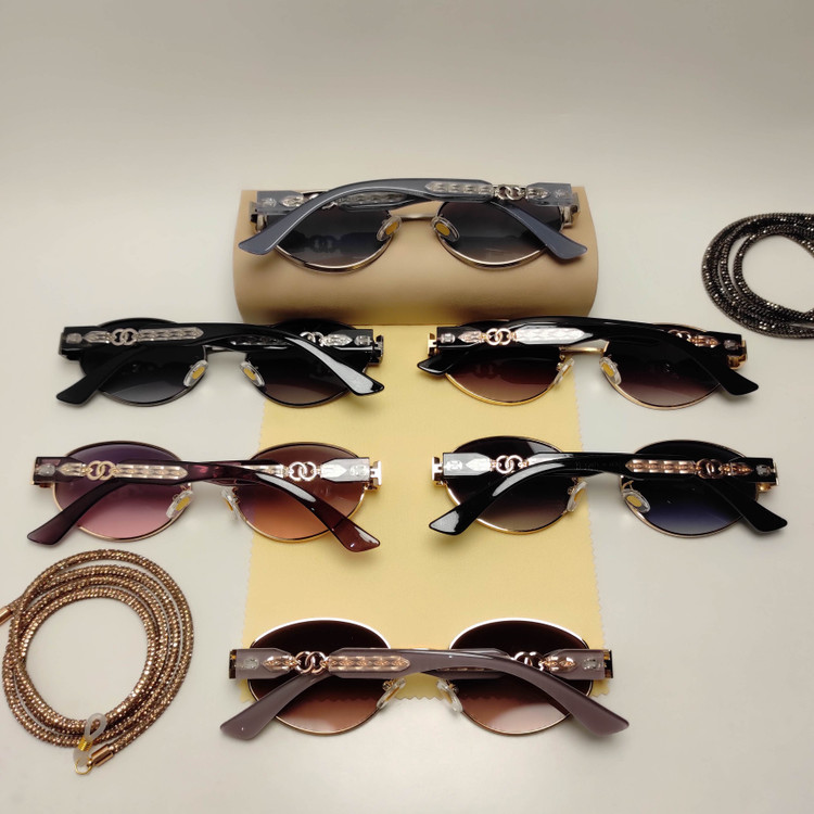 عینک افتابی زنانه فلزی فانتزی CHANEL کد 2709 - راستین شاپ بی آر جی
