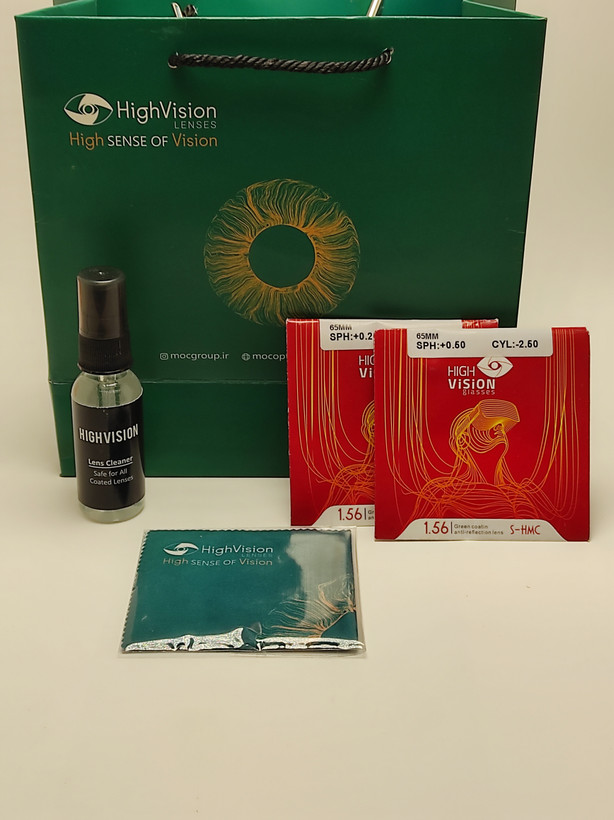 عدسی آنتی رفلکس سوپرهارد 1.56 های ویژنHigh vision - راستین شاپ بی آر جی
